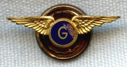 BEING RESEARCHED - "G" Lapel Wing with Maker Mark - NOT FOR SALE UNTIL IDed