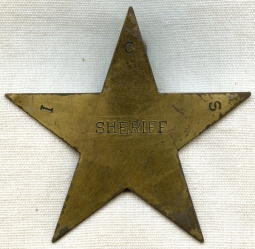 BEING RESEARCHED - Named ICS (Iron Coal Steel?) Sheriff Star Badge - NOT FOR SALE TIL IDed