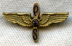 BEING RESEARCHED - PAS (Aviation School?) Lapel Wing with Maker Mark - NOT FOR SALE UNTIL IDed