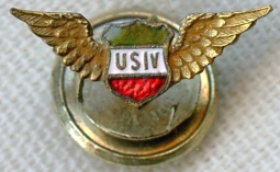 BEING RESEARCHED - Green, White & Red "USIV" Lapel Wing - NOT FOR SALE UNTIL IDed