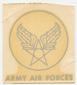 Unused WWII (1943) USAAF Decal in Silver