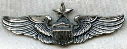 Late Korean War Era USAF Senior Pilot Wing Silver-Filled by Silverman Corp. with 2S Mark