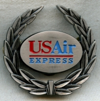 1995 US Air Express Pilot Hat Badge Type I Flat Finish