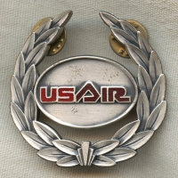Circa 1980's US Air Pilot Hat Badge 1st Issue