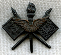 Early WWI US Air Service Officer Collar Insignia with Solid Rivets