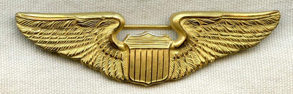 Extremely Rare & Beautiful Early 1920s USAS Instructor Wing in Gilt ...