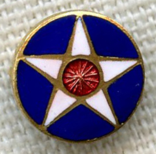 Late WWI Enameled US Air Service (USAS) Lapel Pin