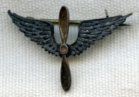WWI US Air Service Officer 3/4 (Cap or Shirt Size) Insignia in Sterling & Fire Bronze