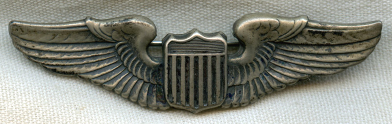 Beautiful ca 1920 Sterling US Air Service Pilot Wing in Unique Pattern ...