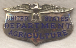 United States Department of Agriculture Badge in Rolled Gold