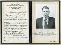 Ext Rare Mid-40's US Dept. of the Interior Indian Affairs Spec Officer Photo Credentials