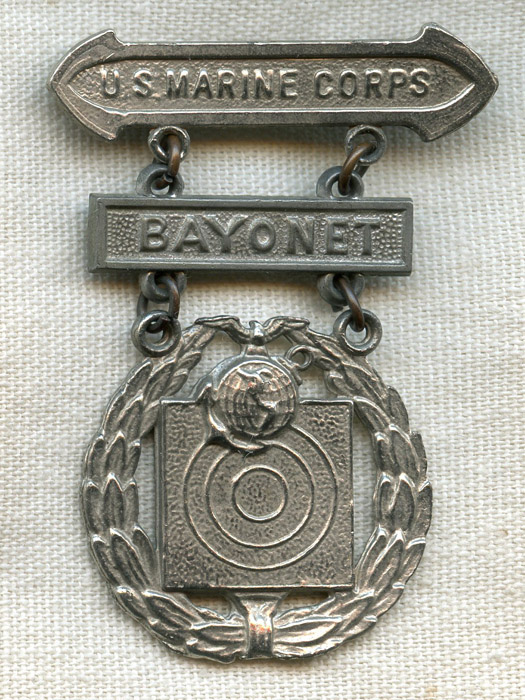 Circa 1943 USMC Marksman Badge with Bayonet Qualification Bar in ...