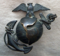 Great Circa WWI - 20s USMC Officer Undress EGA Hat Badge: The Beast