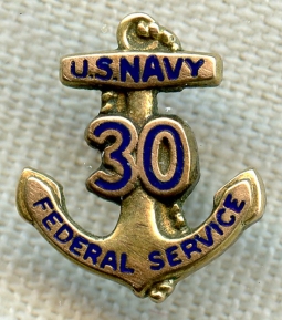 US Navy 30 Years of Service Gold Filled Lapel Pin