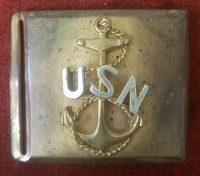 Great, Salty, WWI - 1920's USN CPO Off - Duty Uniform Belt Buckle