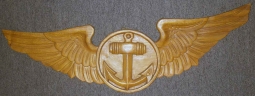 1930's - WWII US Navy Observer Wing Plaque in Light Tropical Wood