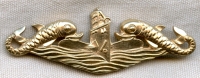 Minty WWII USN Officer 'Deep Wave' or 'Deco' Style Sub Dolphins by H&H