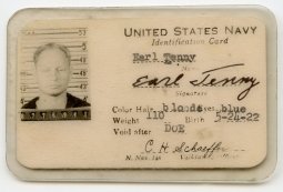 WWII USN Photo ID Card for E. Tenny