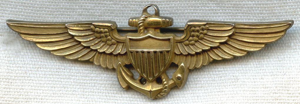 Very Nice Example of WWII USN Pilot Wing by Amico in Gold-Filled ...