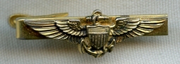 Early 1960s USN Pilot Wing Tie Bar by H&H