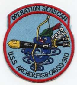 Mid-1960s Japanese-Made USS Archerfish AGSS-311 Operation SeaScan Patch