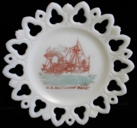 Beautiful Spanish-American War US Battleship Maine Commemorative Plate