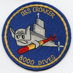 1950s USS Croaker SS-246 "8000 Dives" Patch