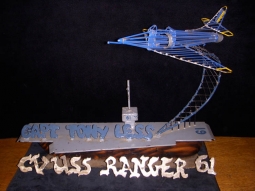 Ca. 1982-1983 Desk Plaque Sculpture of CO USS Ranger CV-61 Capt. Tony Less (later VADM)