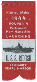 1944 Submarine Launching Ribbon for USS Redfish (SS-395)