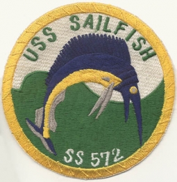 Minty 1960s USS Sailfish SS-572 Japanese-Made Patch