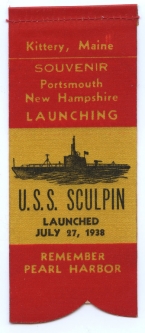 WWII Souvenir Submarine Launch Ribbon for the USS Sculpin (SS-191)