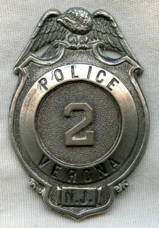 Circa 1910s-1920s Verona, New Jersey Police Badge #2