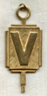 Large WWII V for Victory Pendant by Pakula Jewelry in Wartime Materials