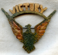 Wonderful WWII Eagle Victory Pin Made Of Coconut Shells in Philippines