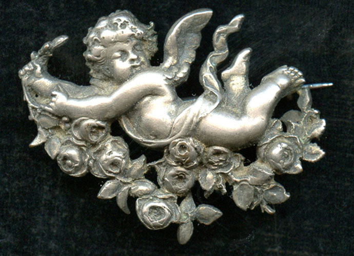 Beautiful Victorian Cherub/Cupid Pin in Unmarked Silver: Flying Tiger ...