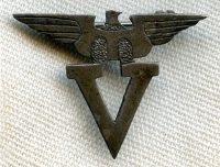 Jeweler-Made & Engraved WWII Sterling Eagle Top V for Victory Pin