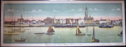 Large 1920s Postcard Style Print of Antwerp, Belgium