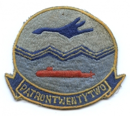 Early 1970s Vietnam War Era USN Patrol Squadron (VP) 22 Jacket Patch Made in Philippines