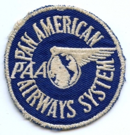Very Rare 1930's Pan American Airways System (PAA) Uniform Patch