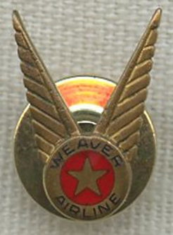 1950s Weaver Airline Enameled Personnel School Lapel Pin