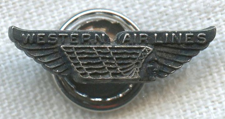 Late 1940's Western Airlines One Year of Service Pin: Flying Tiger ...