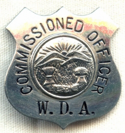 1920s Whitewater Detective "Horse Thief" Association (WDA) Commissioned Officer Badge from Ohio