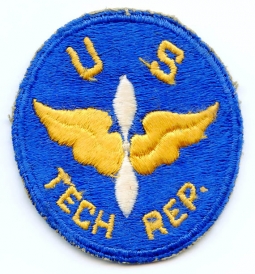 Worn WWII USAAF Tech Rep Patch Removed from Uniform