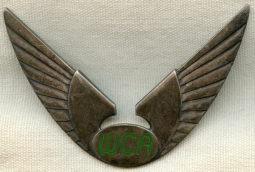 Late 1950s West Coast Airlines (WCA) Pilot Hat Badge 2nd Issue in Sterling