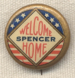 WWI Spencer, Massachusetts "Welcome Home" Button by Whitehead & Hoag