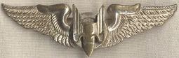 WWII English-Made USAAF Gunner Wing in Silver-Plated Brass