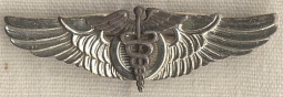 WWII AAF Flight Surgeon Shirt-Size Wing in Sterling