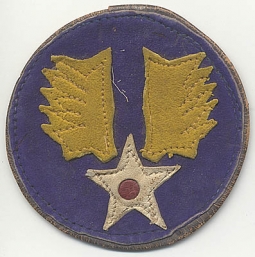 Nice WWII Leather USAAF Patch, CBI Theatre-Made