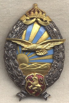 RARE WWII German-Made Bulgarian Pilot "Flyer of Transport Aircraft" Badge