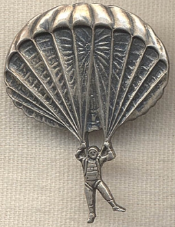 Rare WWII Airborne Parachutist Pin by Robbins in Sterling